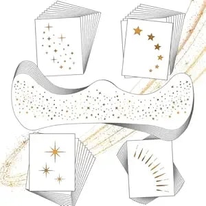 20 Pcs Gold Face Makeup Patches, Glitter Freckles Face Tattoo For Teenagers & Young Women, Sparkle Freckles Makeup Patches, Waterproof Face Glitter Freckles For For Christmas(Gold)