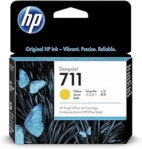 Hp 711 Yellow 29-Ml Genuine Ink Cartridge (cz132a) For Designjet t530, t525, t520, t130, t125, t120 & t100 Large Format Plotter Printers