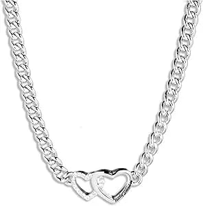 Harley-Davidson Women'S 17 In. Double Interlocked Heart Curb Chain Necklace