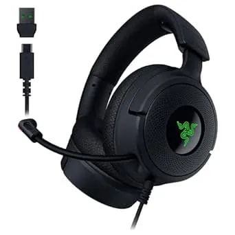 Razer Kraken V4 X Wired Gaming Headset: 40 Mm Drivers - Cardioid Mic - Memory Foam Cushions - Chroma RGB Lighting - Type C & Type A Cable - For PC, Mac, PS5, Nintendo Switch 2, Steam Deck, Smartphone