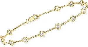 Ross-Simons Bezel-Set Diamond Station Bracelet