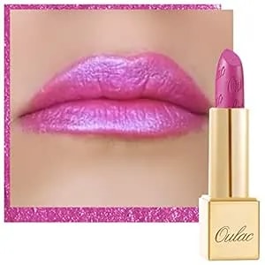 Oulac Pink Lipstick For Women With Metallic 3d Shine Lightweight Hydrating Formula, High Impact Lip Color, Full Coverage Lip Makeup, Christmas Gifts For Women, Velocity(15)