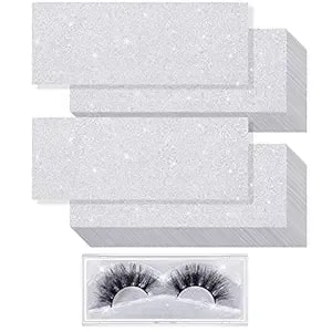 Blulu 50 Pcs Lash Box Internal Glitter Background Paper Rectangle Cardstock For False Eyelashes Storage Case Holder Makeup Cosmetic Container, No Box