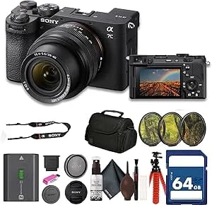 Sony a7c Ii Mirrorless Camera With 28-60mm Lens (Ilce-7cm2l/B) + 64gb Card + Filter Kit + Bag + Card Reader + Flex Tripod + Cleaning Kit