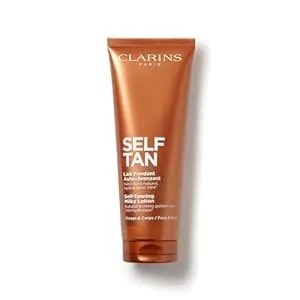 Clarins New Self-Tanning Milky Lotion - Self Tanner For Face And Body - Buildable, Streak-Free, Long-Lasting, Natural, Sun-Kissed Glow - 24h Hydration* - Contains Aloe Vera & Glycerin - 4.5 Ounces