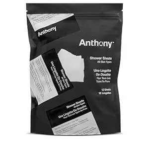 Anthony Body Wipes For Adults Bathing, Post Workout, & A Must Have Camping Personal Care Product – Travel Shower Wipes No Rinse Body Wash – Disposable Wash Cloth Towelettes 12 9”x12.5”