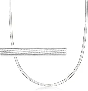 Ross-Simons Italian 3mm Sterling Silver Herringbone Necklace