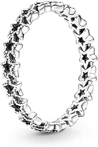 Pandora Band Of Asymmetric Stars Ring Sterling Silver 50 (Us Size 5)