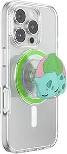 Popsockets Phone Grip For Magsafe With Kickstand, Magnetic Stand, Swappable Top, Secure Hold For Iphone Magsafe Cases, Phone & Tablet Grip, Pokemon Grass Type - Popout Sleepy Bulbasaur