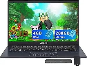 Asus Vivobook Go 14" Fhd Business Laptop, Intel Celeron n4500, 4gb Ram, 288gb Storage (128gb Emmc + 160gb Docking Station Set), Intel Uhd Graphics, Number Pad, Hd Webcam, Wi-Fi, Windows 11, Star Black