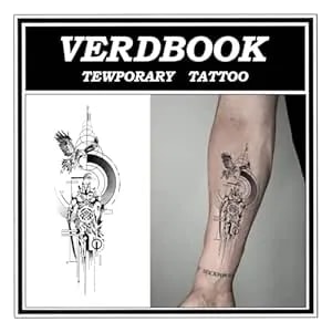 Waterproof Temporary Tattoos: 2-Sheet Tattoo Kit With Realistic Body Stickers, Semi-Permanent Tattoos For Adults Lasting 7-15 Days – Safe For Men & Women, Eagle Armor Warrior​