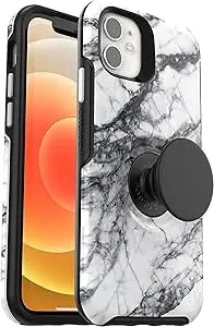 Otterbox + Pop Symmetry Series Case For Iphone 12 Mini (Not 12/Pro/Pro Max) Non-Retail Packaging - White Marble