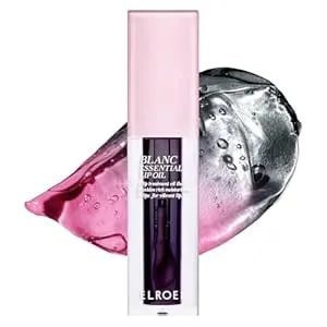 Elroel Blanc Essential Lip Oil - 50hr Moisturizing, Hydrating & Color Changing Korean Tinted Lip Oil Gloss Makeup With 6 Plant Extracts - Lightweight, Non-Sticky Finish 0.15 Fl Oz (#05 Blackberry)