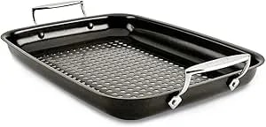 All-Clad Outdoor Nonstick Roaster Set 15x11 Inch Oven Grill Safe 500f Roaster Pan, Pots And Pans, Cookware Black