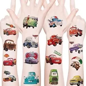 20pcs Movie Cars Temporary Tattoos For Teens Birthday Party Supplies, Party Favors Fake Tattoos Stickers,Birthday Decorations Party Game Activities Reward Gifts (C)
