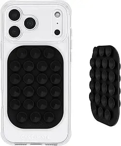 Case-Mate Double-Sided Suction Cup Phone Mount - Anti-Slip Sticky Phone Grip/Holder - Content Creator Essentials Compatible W/Iphone, Android & Cases - Detachable Accessories W/No Residue - Black