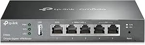 TP-Link ER605 V2 Wired Gigabit VPN Router, Up To 3 WAN Ethernet Ports + 1 USB WAN, SPI Firewall SMB Router, Omada SDN Integrated, Load Balance, Lightning Protection