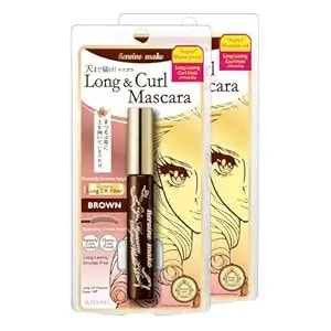 Heroine Make By Kissme Brown Mascara Waterproof, Waterproof Mascara Volume And Length By Tubing Fiber For Long & Curl Eye Makeup For Women, Natural Lash Look For Sensitive Skin From Japan 2 Ea
