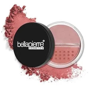 Bellapierre Mineral Blush – Loose Powder Blush, Lightweight Cheek Color, Warm Dewy Finish, Talc-Free, Hypoallergenic & Non-Toxic – 0.3 Oz – Desert Rose