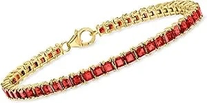 Ross-Simons 9.50 Ct. T.W. Garnet Tennis Bracelet In 18kt Gold Over Sterling