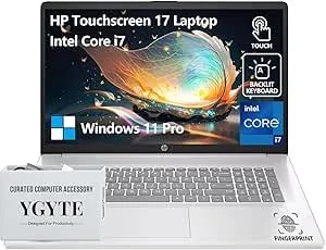 Hp 17 Inch Laptop Touchscreen Computer, 17.3” Hd+ Touch Screen Business Laptop, Windows 11 Pro, 13th Gen Intel Core i7 (10-Core) - 10-Key Backlit Keyboard - 64gb Ram 2tb Ssd