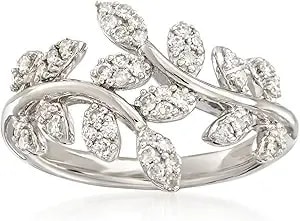 Ross-Simons 0.33 Ct. T.W. Diamond Vine Ring In Sterling Silver