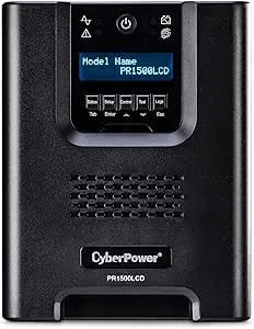 Cyberpower PR1500LCD Smart App Sinewave UPS System, 1500VA/1500W, 8 Outlets, AVR, Mini-Tower