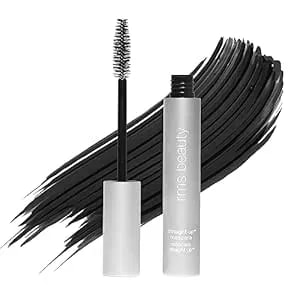 Rms Beauty Straight Up Volumizing Peptide Mascara - Clean Hd Black Mascara For Length & Lift - Smudge-Free Strengthening Formula - 0.34 Fl Oz
