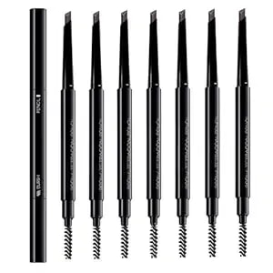 Dark Brown Eyebrow Pencil,8 Pack Eyebrow Pencils For Women Set,Retractable Definer Eye Brow Pencil Waterproof Sweatproof Long-Lasting,With Spoolie Brush,s1.