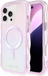 Case-Mate Soap Bubble Iphone 16 Pro Max Case [Compatible With Magsafe] - Stylish Phone Case With 12ft Drop Protection - Premium Magnetic Cover For Iphone 16 Pro Max - Iridescent Wavy