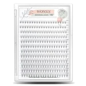 Individual Lashes, Lash Clusters, 240 Pcs 10d Individual Lash Extensions, Natural Soft Lightweight Reusable, Thickness 0.07mm C Curl False Eyelashes 8/9/10/11/12mm (10d 8-12mm)