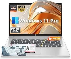 Hp 17 Inch Laptop Business, Amd Ryzen 5 7430u 6-Core Processor (Beats i7-11th Gen), 20gb Ram & 512gb Ssd, Windows 11 Pro, Ai Copilot Ready, Full Numeric Kb, 17.3" Fhd Ips Display
