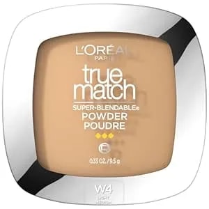 L'Oreal Paris True Match Super Blendable Oil Free Powder Foundation, w4 Light Medium, 0.33 Oz, Packaging May Vary