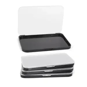 Magnetic Makeup Palette With Frosted Clear Top, 3pack Empty Eyeshadow Dispensing Storage Box With 60pcs Adhesive Metal Stickers For Diy Cosmetics Blush Powder-6.69"x4.41"Palette