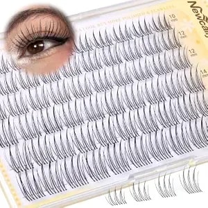 Natural Lash Clusters Invisible Band Eyelash Clusters Like Mascara C-Curly 10-16mm Cluster Eyelash Extension Clear Band Lash Extensions Lash Lift Effect By Newcally