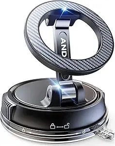 Andery Car Phone Holder For Magsafe [78+Lbs Max Suction & 2400gf Magnetic] - 360° Adjustable Car Phone Mount, Phone Holders For Your Car For Iphone 17-12 Pro Max Plus Air, Carbon Fiber