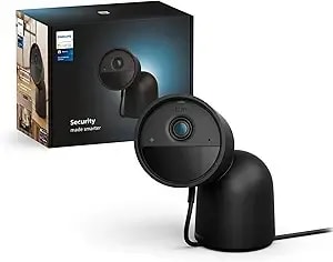 Philips Hue Secure Desktop Camera, 1080p Video Resolution, Notifications, Two-Way Audio, Seamless Integration, Compact Desktop Stand, Black, Free 24-Hour Video History