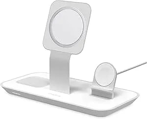 Mophie 3-In-1 Wireless Quick-Charger Fast Wireless Charging Dock - Magnetic Charge Stand For Iphone 16/15/14/13/12, Apple Watch, Airpods Charging For Three Devices (Renewed)