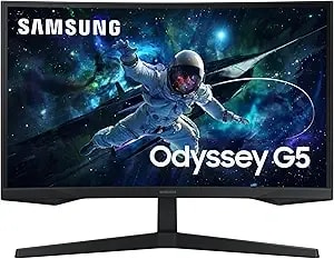 Samsung 27-Inch Odyssey g55c Series Qhd 1000r Curved Gaming Monitor, 1ms(Mprt), hdr10, 165hz, Amd Radeon Freesync, Eye Care, ls27cg552enxza