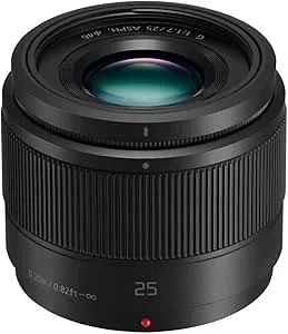 Panasonic Lumix G Lens, 25mm, F1.7 ASPH, Mirrorless Micro Four Thirds, H-H025K (USA Black)