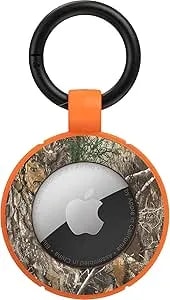 Otterbox Air Tag Case - Rugged Series - Secure Holder - Quick Install - Includes Durible Carabiners - Realtree Camo Orange