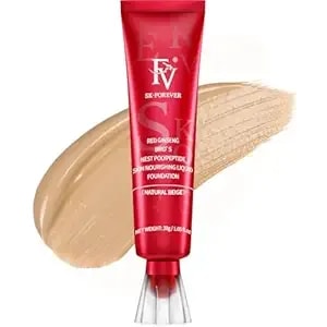 Fv Waterproof Liquid Foundation With Matte Finish, Lightweight, Oil-Free, Natural Look Makeup For Combination & Oily Skin, Light To Medium Coverage,Natural Beige, 1.05 Fl. Oz.