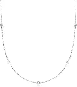 Ross-Simons 0.50 Ct. T.W. Lab-Grown Diamond Station Necklace In Sterling Silver