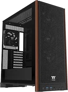 Thermaltake s370 Ws; Mid Tower; Wood Front Trim; 4x120mm Fans Included; 410mm Gpu Clearance;Up To E-Atx; Hidden Connector Support (Atx/Matx); Vertical Gpu Support; Black; Ca-11j-oom1wn-00