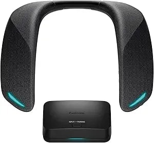Panasonic Soundslayer Wearable Speaker System For Gaming, Movies And Music, Lightweight Neck Speaker With Built-In Microphone And Immersive, Dimensional Sound - Sc-gnw30