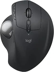 Logitech Mx Ergo S Advanced Wireless Trackball Mouse, Usb-C Rechargeable Wireless Ergonomic Mouse With Bluetooth And Encrypted Dongle, 6 Programmable Buttons, For Pc/Mac - Graphite