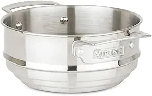 Viking Steamer Insert And Colander, Stainless Steel Pot Strainer, Fits 2-4 Quart Sauce Pan And 6.25-8 Inch Sauce Pans And Casseroles, Dishwasher And Oven Safe, Silver