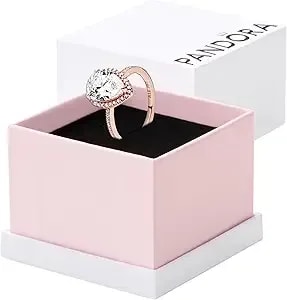 Pandora Sparkling Teardrop Halo Ring Rose 14k Rose Gold Ring For Women - Layering Or Stackable Ring - Gift For Her - With Gift Box