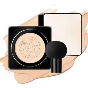 Air Cushion Cc Cream - Long-Lasting Brightening Mushroom Head Bb Cream Foundation For Face Makeup, Moisturizing Full Coverage Self Adjusting Concealer For Even Skin Tone (Natural, 1 Pcs)