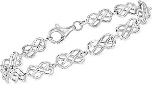 Ross-Simons Sterling Silver Celtic Knot And Infinity Station Bracelet